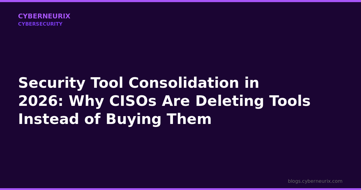 Security Tool Consolidation in 2026: Why CISOs Are Deleting Tools Instead of Buying Them